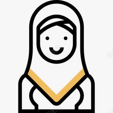迪拜民族服装黄影图标图标