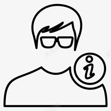 男性化身信息图标图标