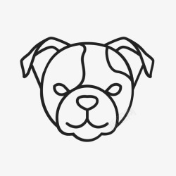 斗牛犬的脸英国斗牛犬头英国斗牛犬脸图标高清图片