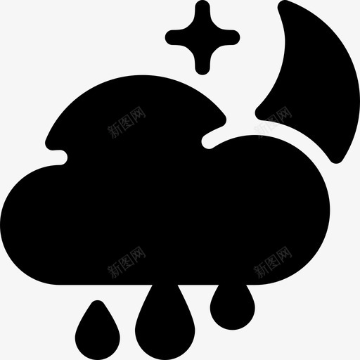 雨天气63填充图标svg_新图网 https://ixintu.com 填充 天气63 雨