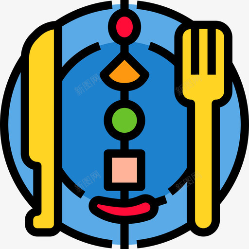 食物聚会和庆典6线性颜色图标svg_新图网 https://ixintu.com 线性颜色 聚会和庆典6 食物