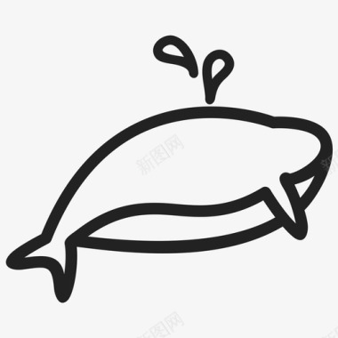 海豚海滩度假图标图标