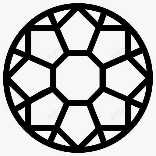 钻石水晶宝石图标svg_新图网 https://ixintu.com 宝石 水晶 石头 钻石 钻石线图标