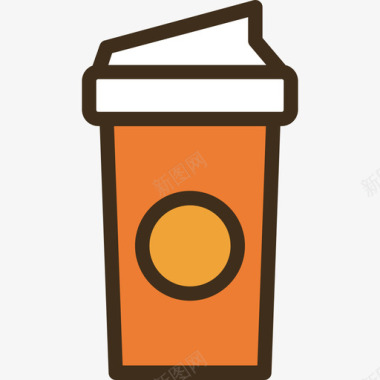 咖啡时尚9线性颜色图标图标