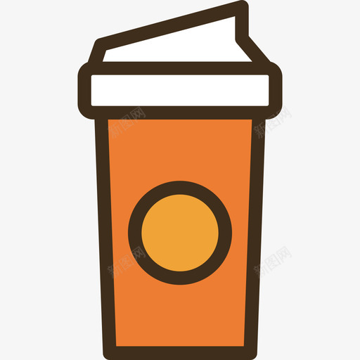 咖啡时尚9线性颜色图标svg_新图网 https://ixintu.com 咖啡 时尚9 线性颜色