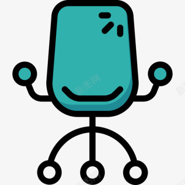 椅子商务和金融47线性颜色图标图标