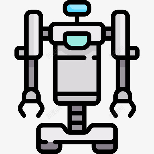 机器人未来技术13线颜色图标svg_新图网 https://ixintu.com 未来技术13 机器人 线颜色