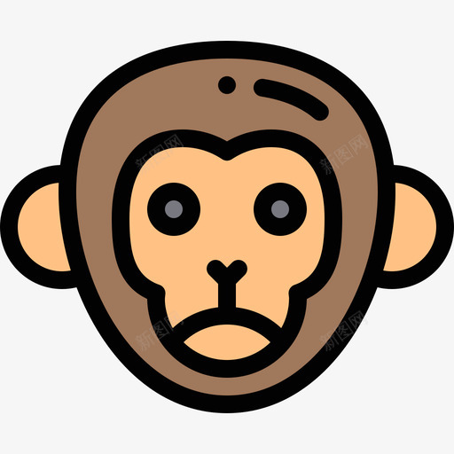 猴子动物园5线性颜色图标svg_新图网 https://ixintu.com 动物园5 猴子 线性颜色