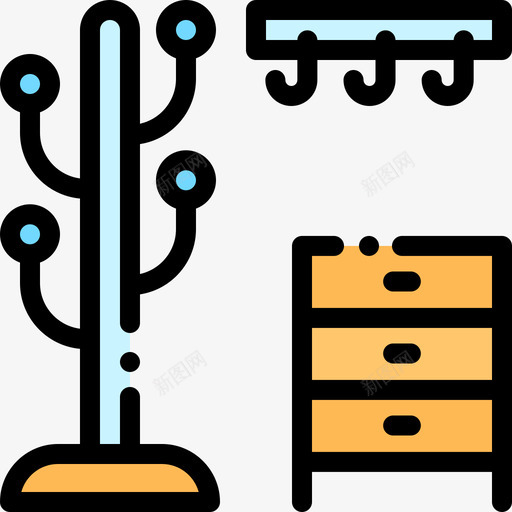 衣架家装9线颜色图标svg_新图网 https://ixintu.com 家装9 线颜色 衣架