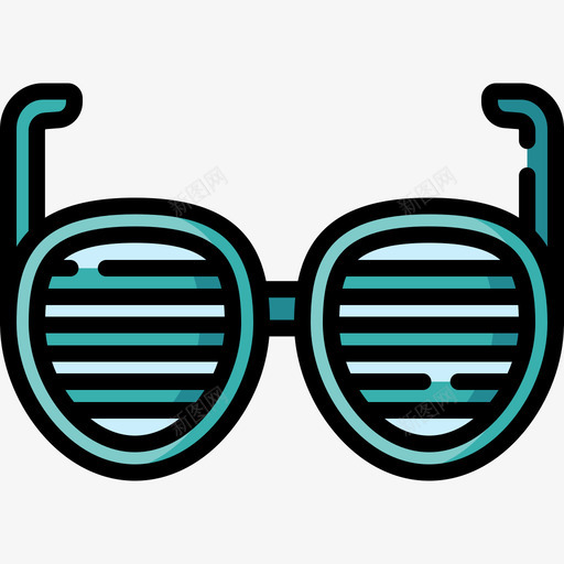 眼镜夏季派对11线性颜色图标svg_新图网 https://ixintu.com 夏季派对11 眼镜 线性颜色