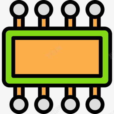 电容器tech11线性颜色图标图标