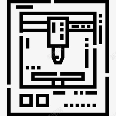 3d打印机工程16线性图标图标