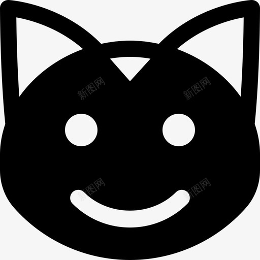 猫表情3填充图标svg_新图网 https://ixintu.com 填充 猫 表情3