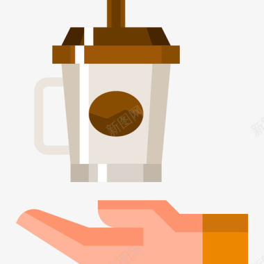 热咖啡咖啡店平面图标图标