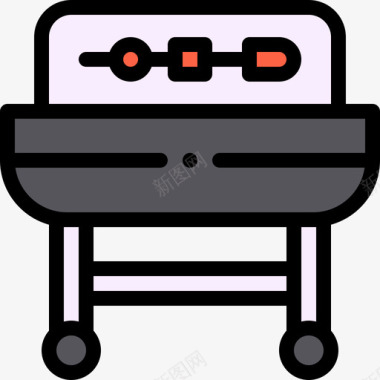 烧烤烧烤19线性颜色图标图标