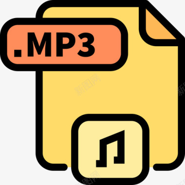 Mp3文件颜色线性颜色图标图标