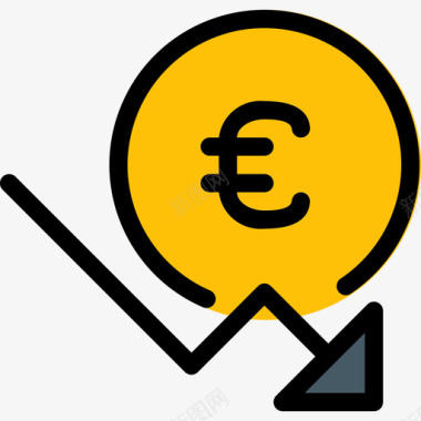 欧元货币34线颜色图标图标