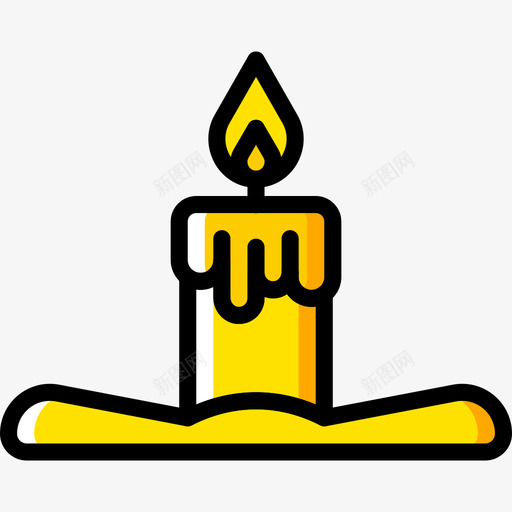 蜡烛spa瑜伽黄色图标svg_新图网 https://ixintu.com spa瑜伽 蜡烛 黄色