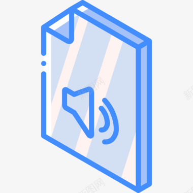 音频文件文件夹和文件蓝色图标图标