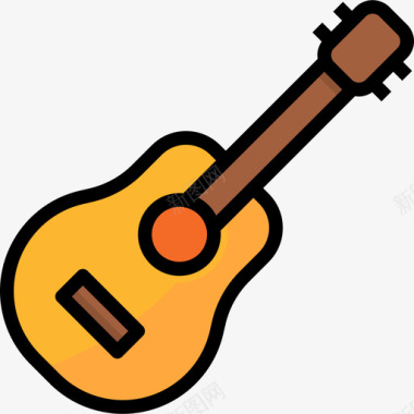 吉他音乐和多媒体2线性颜色图标图标