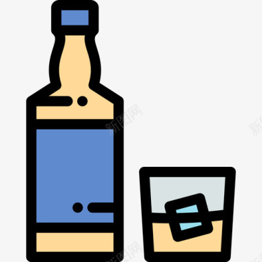 威士忌摇滚乐原色图标图标