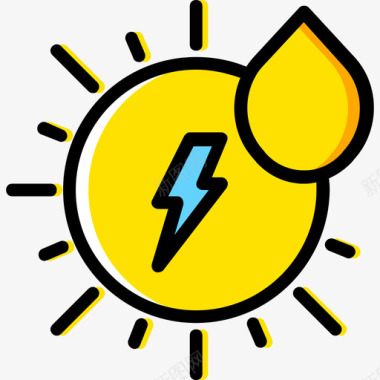 太阳能生态42黄色图标图标