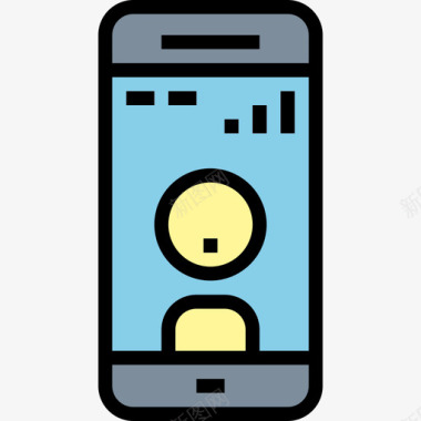 智能手机手机和电话线颜色图标图标