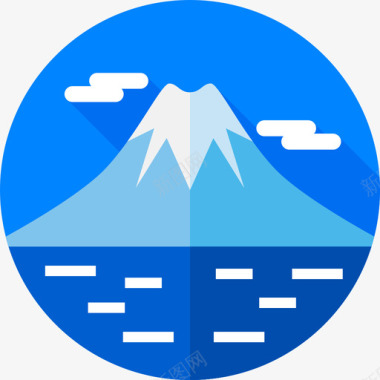 富士山地标15平坦图标图标