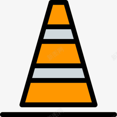 锥形工业34线性颜色图标图标