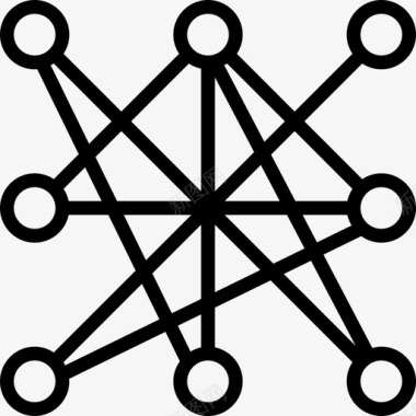 网络加密货币区块链线性图标图标