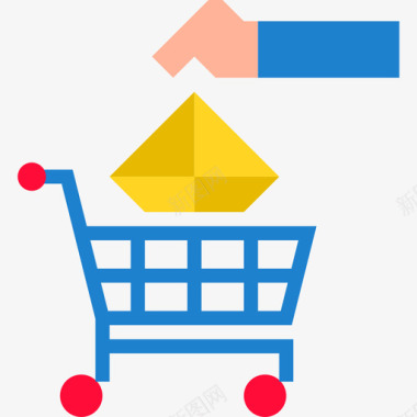 购买网上购物平面图标图标