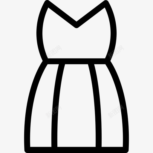 连衣裙衣服52直线型图标svg_新图网 https://ixintu.com 直线型 衣服52 连衣裙