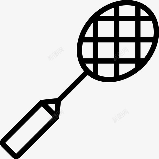 羽毛球运动49直线型图标svg_新图网 https://ixintu.com 直线型 羽毛球 运动49
