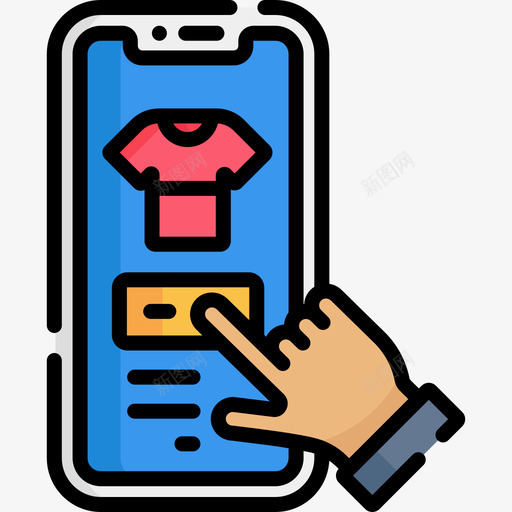 智能手机在线购物32线性颜色图标svg_新图网 https://ixintu.com 在线购物32 智能手机 线性颜色