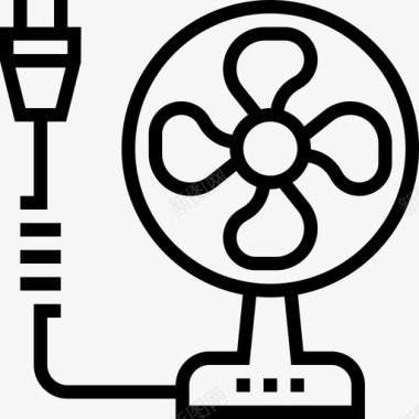 风扇工艺装置3线性图标图标