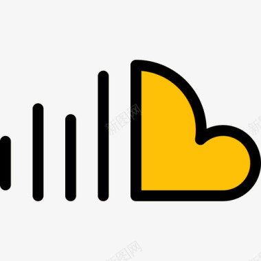 Soundcloud社交媒体图标3线性颜色图标