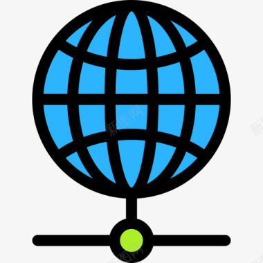 全球全球3线性颜色图标图标