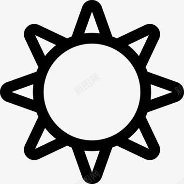 太阳夏季16直线型图标图标