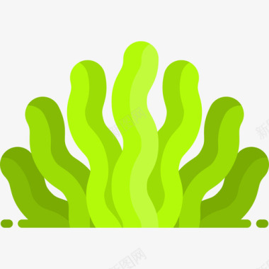海藻海洋生物3扁平图标图标