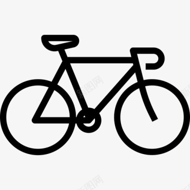 自行车健康5直线型图标图标