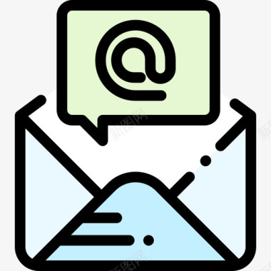 电子邮件媒体技术4线性颜色图标图标