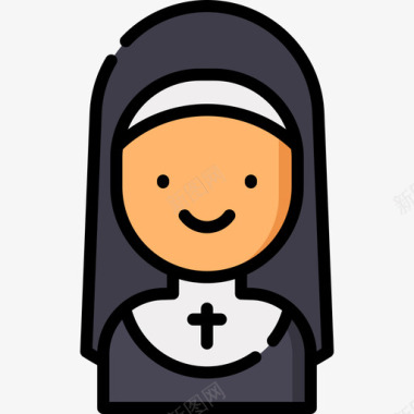 修女职业11直系肤色图标图标