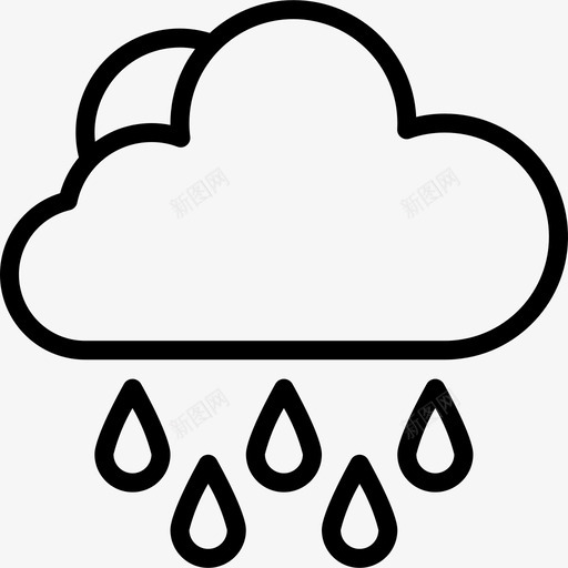 雨113号天气线性图标svg_新图网 https://ixintu.com 113号天气 线性 雨