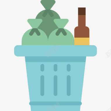 垃圾桶清洁29扁平图标图标