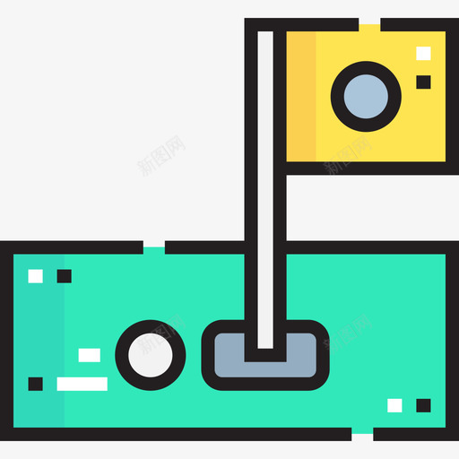 高尔夫户外活动19线性颜色图标svg_新图网 https://ixintu.com 户外活动19 线性颜色 高尔夫
