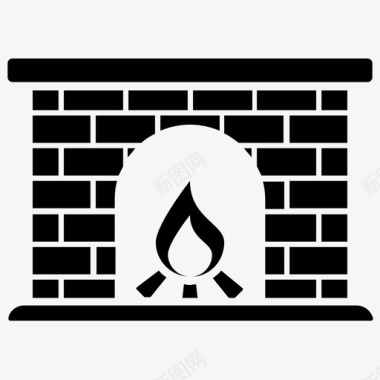 火炉壁炉暖气系统家庭暖气图标图标