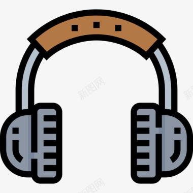 耳机技术设备线颜色图标图标