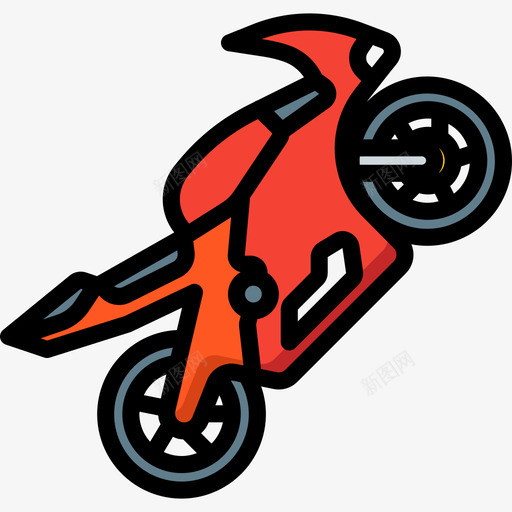 摩托车极限运动线性颜色图标svg_新图网 https://ixintu.com 摩托车 极限运动 线性颜色