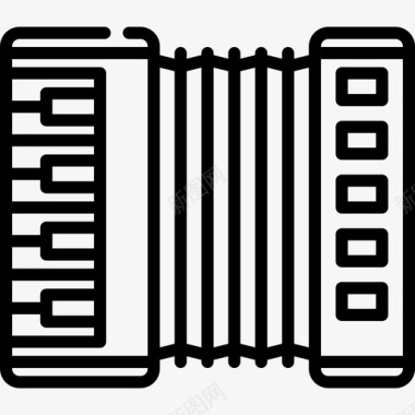 手风琴音乐节24线性图标图标
