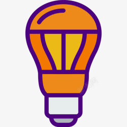 灯泡标志灯泡家具和家居6线颜色图标高清图片